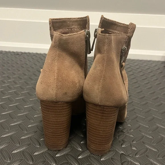 Jessica Simpson Suede Ankle Booties in Beige - Picture 3 of 6